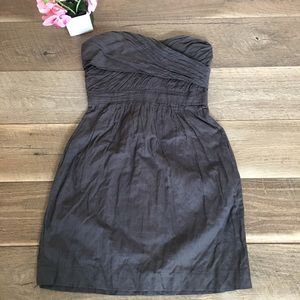 J. Crew crinkled metallic strapless cocktail holiday Christmas dress 0